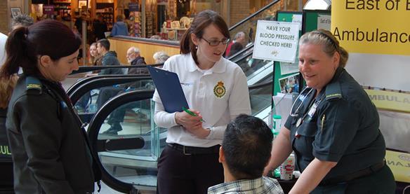 PPI team and operational stafff at Cambridge event talking to the public